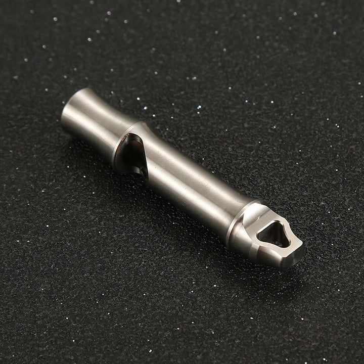Outdoor Titanlegierung EDC-Tool Einzelrohr Hochdezibelpfeife - Dreieckiges Loch - image 3