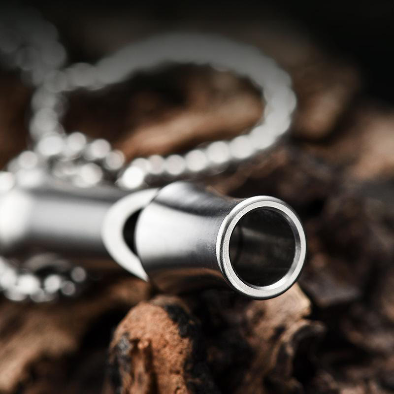 Outdoor Titanlegierung EDC-Tool Einzelrohr Hochdezibelpfeife - image 2