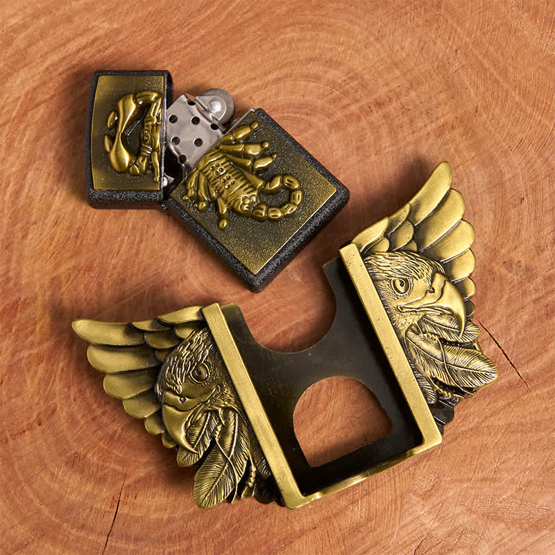 DIY Bronzener Skorpion & Adler Ledergürtel für Herren mit verstecktem Feuerzeug - image 5