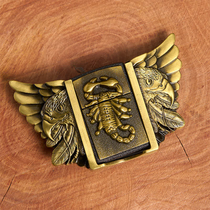 DIY Bronzener Skorpion & Adler Ledergürtel für Herren mit verstecktem Feuerzeug - image 4