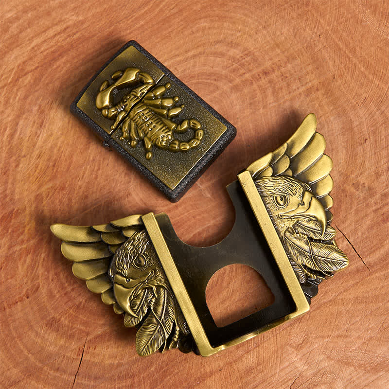 DIY Bronzener Skorpion & Adler Ledergürtel für Herren mit verstecktem Feuerzeug - image 6