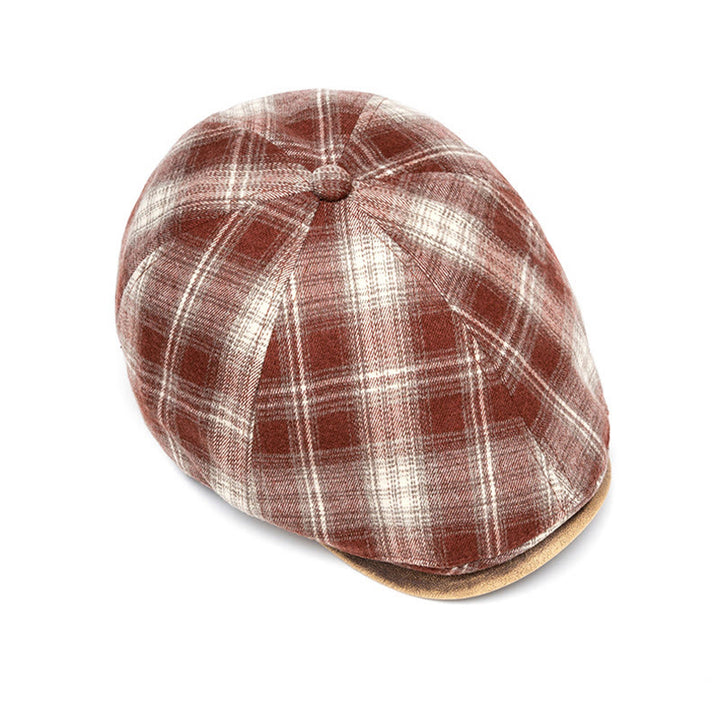 Herbst & Winter Künstlerische Retro Vielseitige Karierte Baskenmütze - image 6