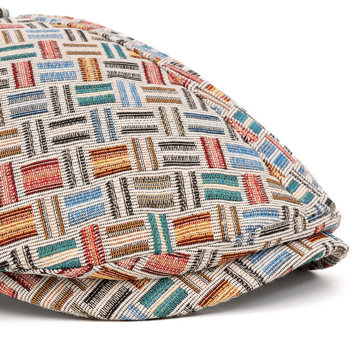 Künstlerische Retro-Baskenmütze mit Jacquard-Karomuster - image 4