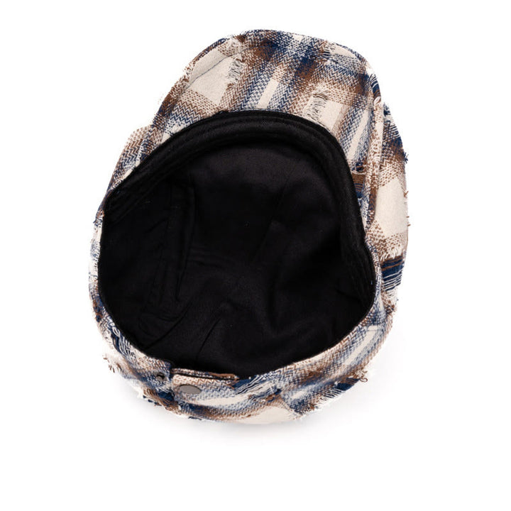 Herbst & Winter Broken Edge Vintage Plaid Baskenmütze - image 7