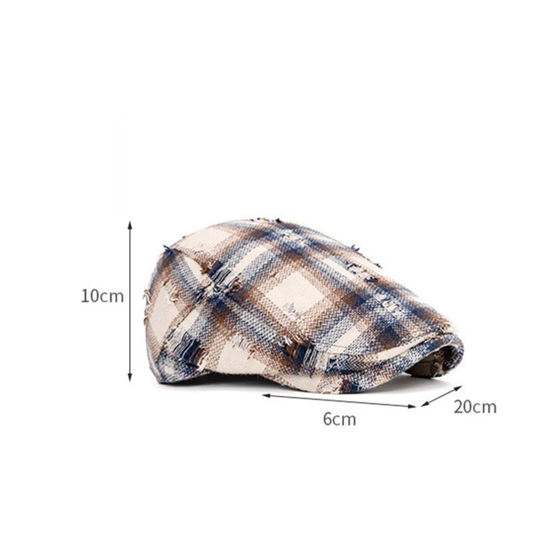 Herbst & Winter Broken Edge Vintage Plaid Baskenmütze - image 9