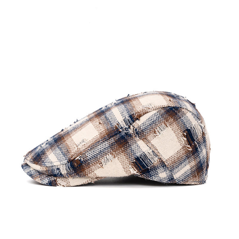 Herbst & Winter Broken Edge Vintage Plaid Baskenmütze - image 2