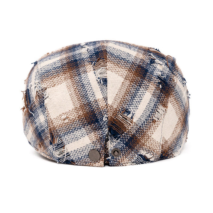 Herbst & Winter Broken Edge Vintage Plaid Baskenmütze - image 6