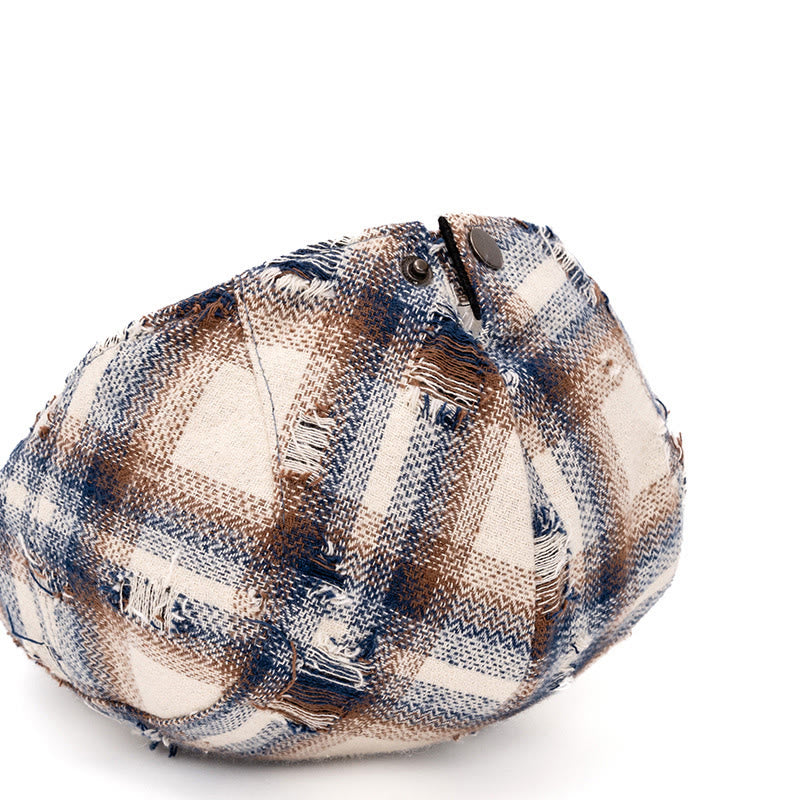 Herbst & Winter Broken Edge Vintage Plaid Baskenmütze - image 5