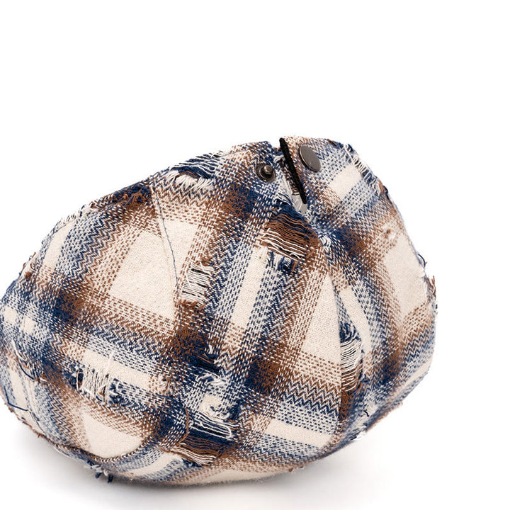 Herbst & Winter Broken Edge Vintage Plaid Baskenmütze - image 5