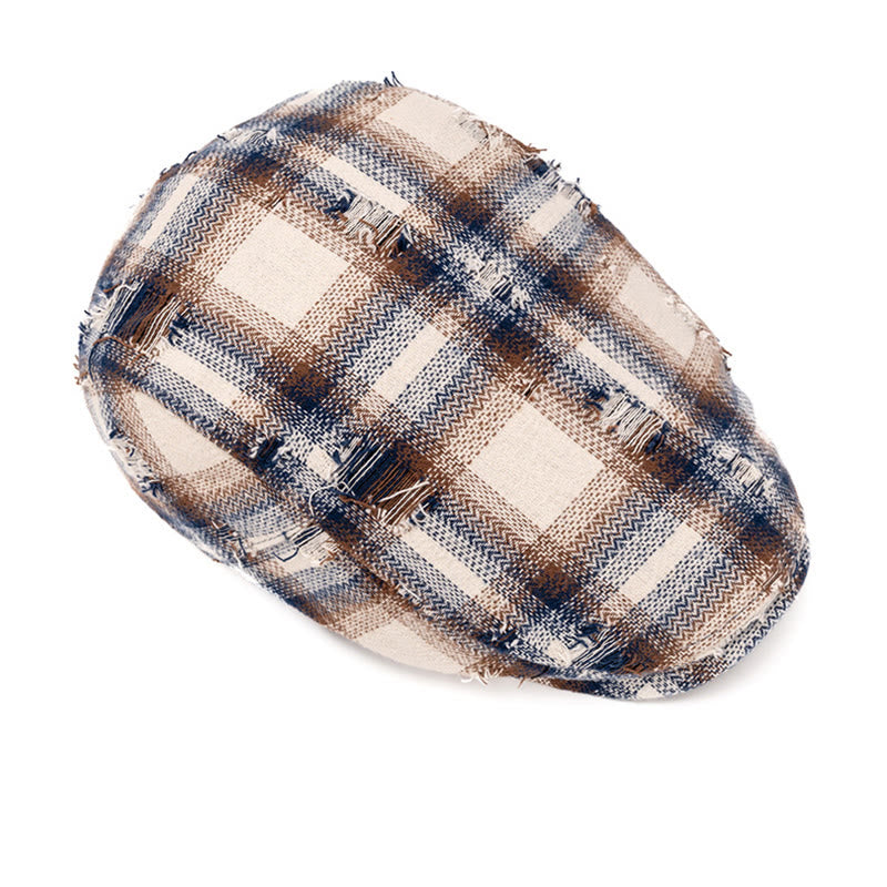Herbst & Winter Broken Edge Vintage Plaid Baskenmütze - image 3