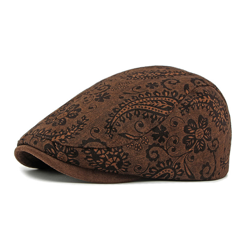 Personalisierte Baskenmütze im ethnischen Stil mit Cashew-Print - Kaffee - Einstellbar (21 5/8"-22 7/8") - image 8