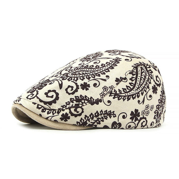 Personalisierte Baskenmütze im ethnischen Stil mit Cashew-Print - Beige - Einstellbar (21 5/8"-22 7/8") - image 9