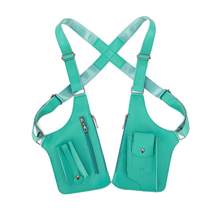 Outdoor-Umhängetasche aus Leder mit mehreren Taschen und großem Fassungsvermögen - Grün - image 11