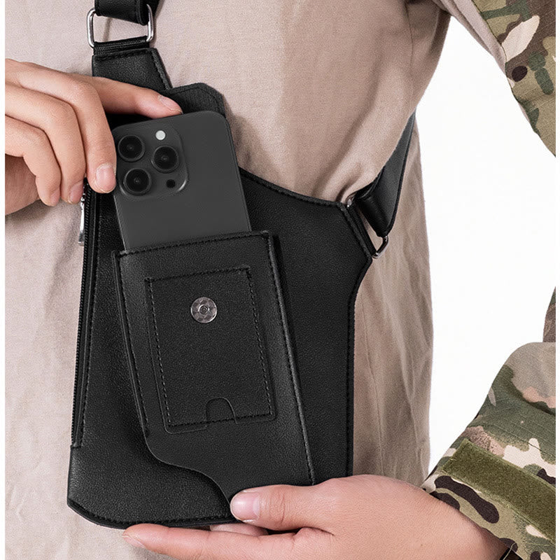 Outdoor-Umhängetasche aus Leder mit mehreren Taschen und großem Fassungsvermögen - image 4