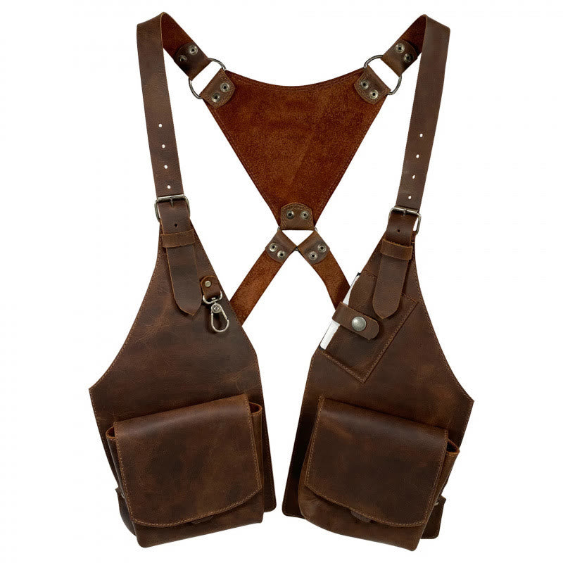 Große Achsel- und Schultertasche im mittelalterlichen Stil - Braun - image 1