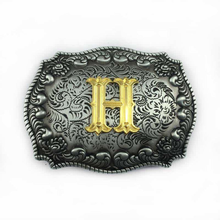DIY-Ledergürtel für Herren mit Alphabet-Anfangsbuchstaben-Schnalle - H - Ohne Gürtel - image 11