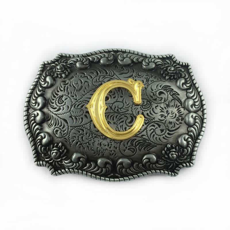 DIY-Ledergürtel für Herren mit Alphabet-Anfangsbuchstaben-Schnalle - C - Ohne Gürtel - image 6