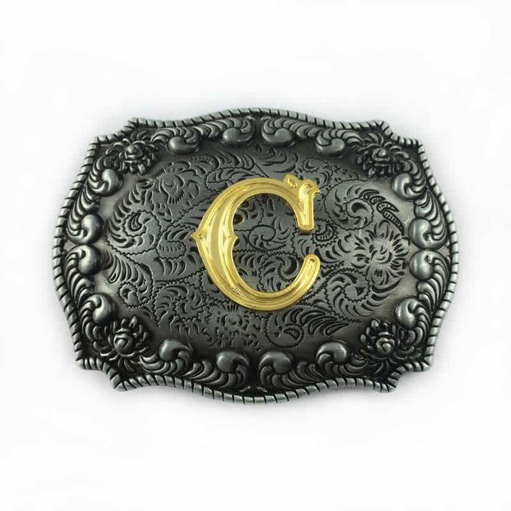 DIY-Ledergürtel für Herren mit Alphabet-Anfangsbuchstaben-Schnalle - C - Ohne Gürtel - image 6