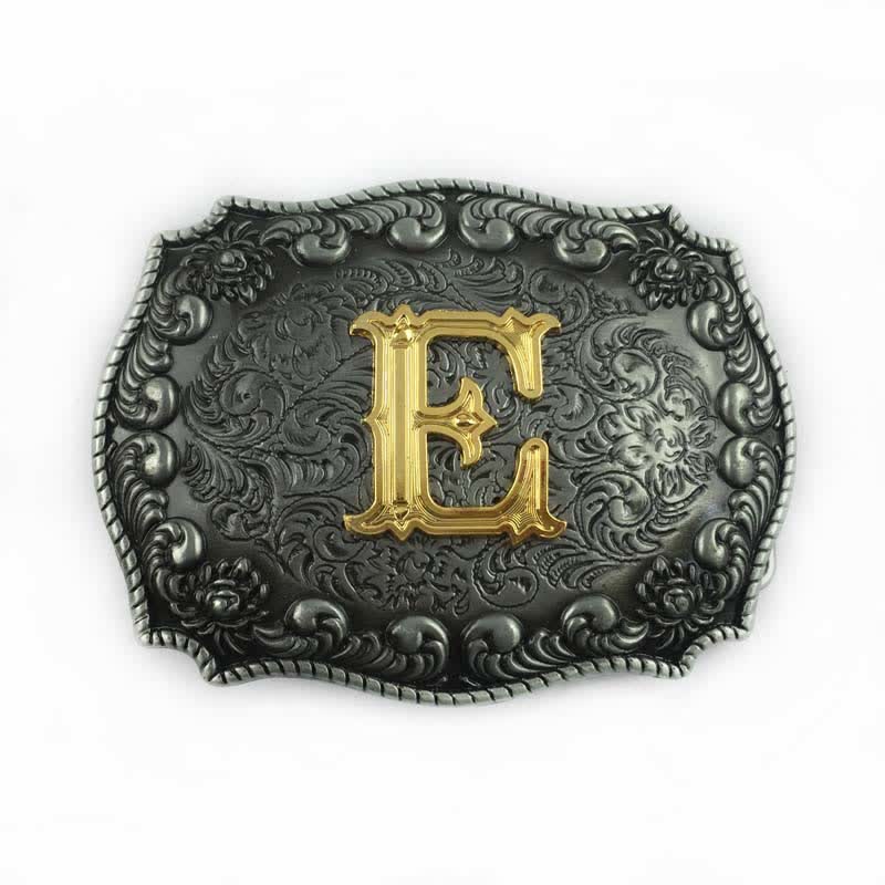 DIY-Ledergürtel für Herren mit Alphabet-Anfangsbuchstaben-Schnalle - E - Ohne Gürtel - image 8