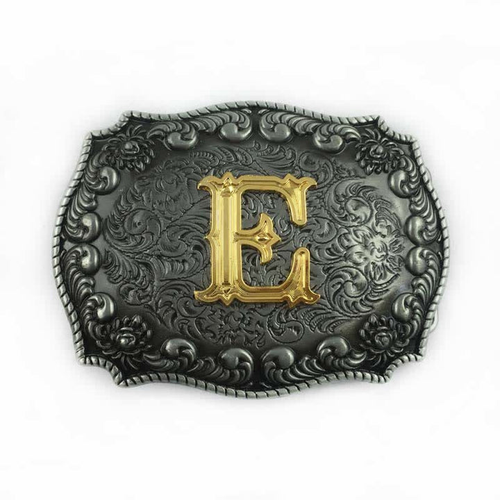 DIY-Ledergürtel für Herren mit Alphabet-Anfangsbuchstaben-Schnalle - E - Ohne Gürtel - image 8
