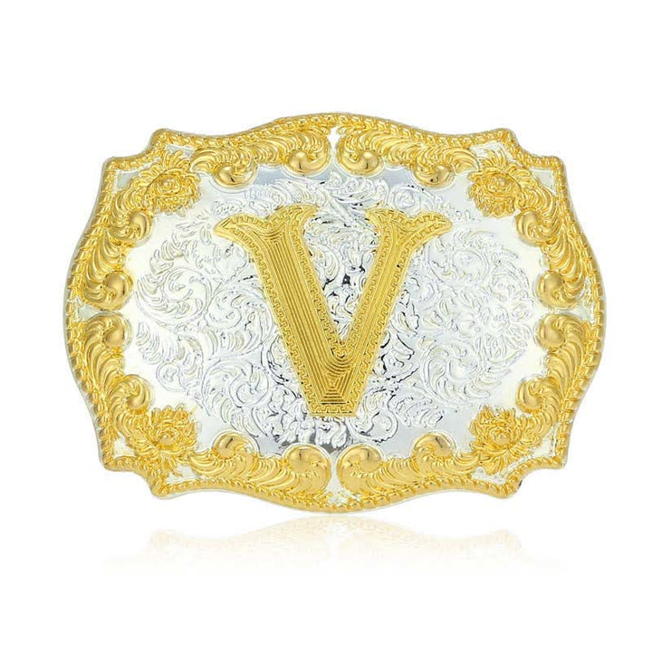 DIY-Ledergürtel für Herren mit goldener Anfangsbuchstabenschnalle - V - Ohne Gürtel - image 27