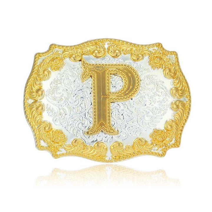DIY-Ledergürtel für Herren mit goldener Anfangsbuchstabenschnalle - P - Ohne Gürtel - image 21
