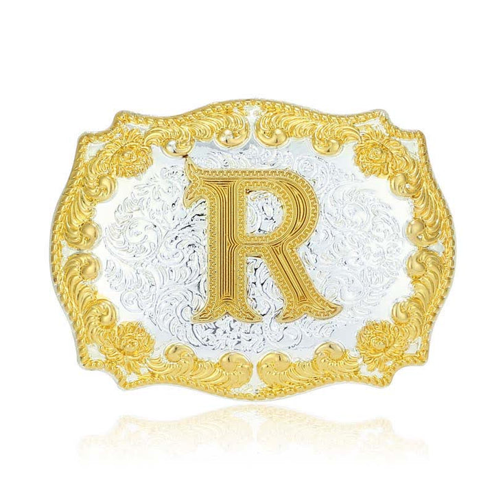 DIY-Ledergürtel für Herren mit goldener Anfangsbuchstabenschnalle - R - Ohne Gürtel - image 23
