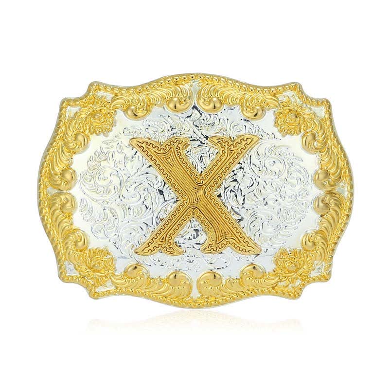 DIY-Ledergürtel für Herren mit goldener Anfangsbuchstabenschnalle - X - Ohne Gürtel - image 29