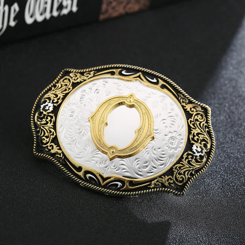 Goldener schwarzer DIY Retro-Ledergürtel mit Anfangsbuchstabenschnalle - O - Ohne Gürtel - image 17