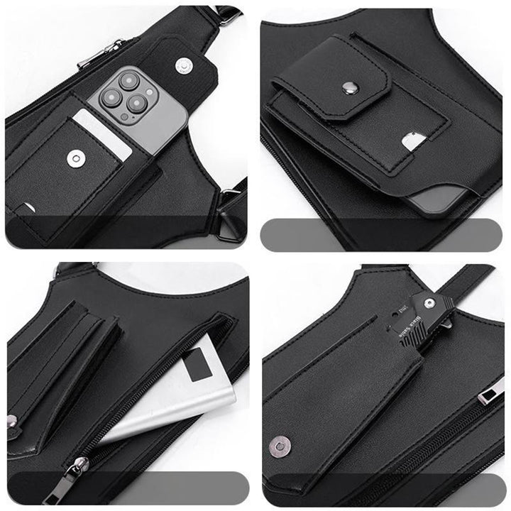 Outdoor-Umhängetasche aus Leder mit mehreren Taschen und großem Fassungsvermögen - image 6