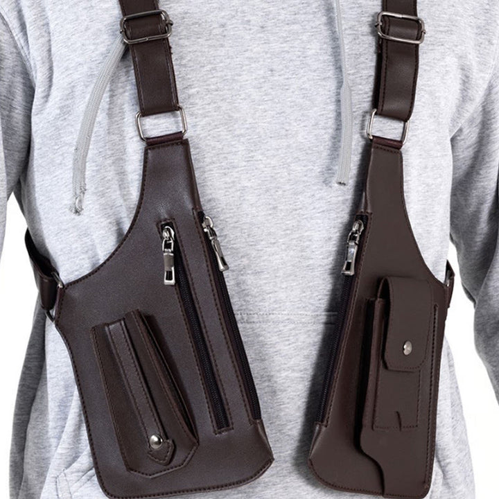 Outdoor-Umhängetasche aus Leder mit mehreren Taschen und großem Fassungsvermögen - image 3