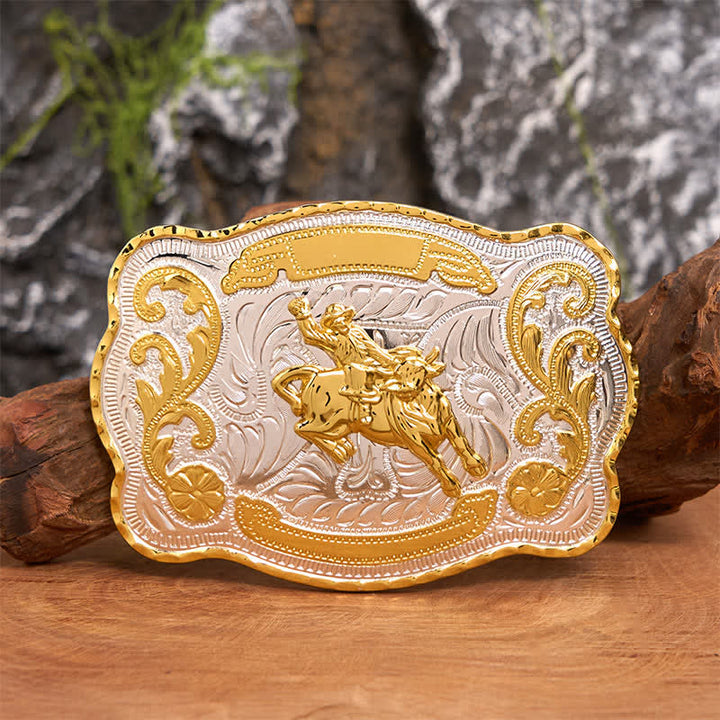 Goldfarbener Reitgürtel, DIY Western-Cowboy-Schnalle, Ledergürtel - Reiten - Ohne Gürtel - Nicht im Lieferumfang enthaltener Gürtel - image 1