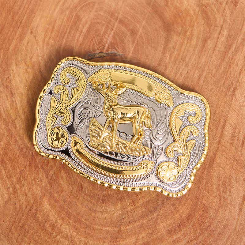 Gold Hirsch DIY Western Cowboy Schnalle Ledergürtel - image 3