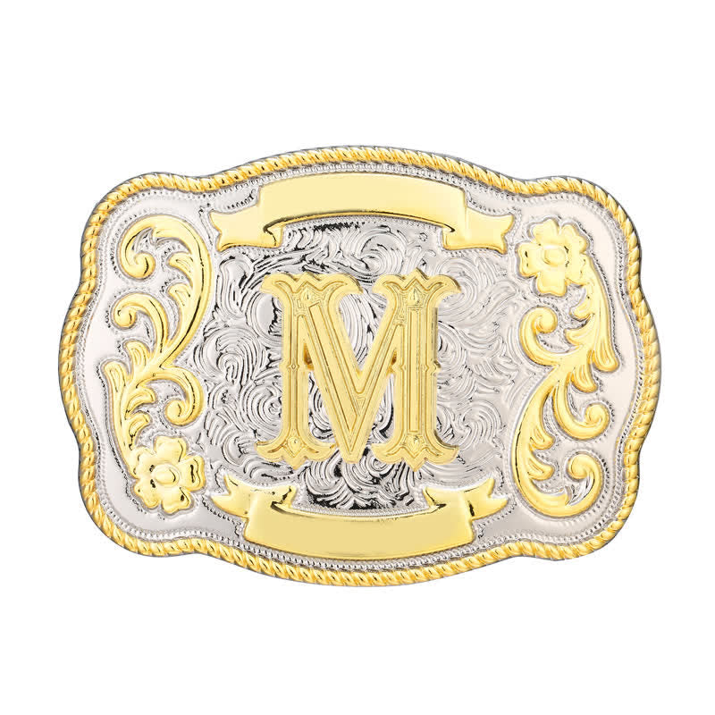 Goldener und silberner DIY Western-Ledergürtel mit Anfangsbuchstabenschnalle - M - Ohne Gürtel - image 13