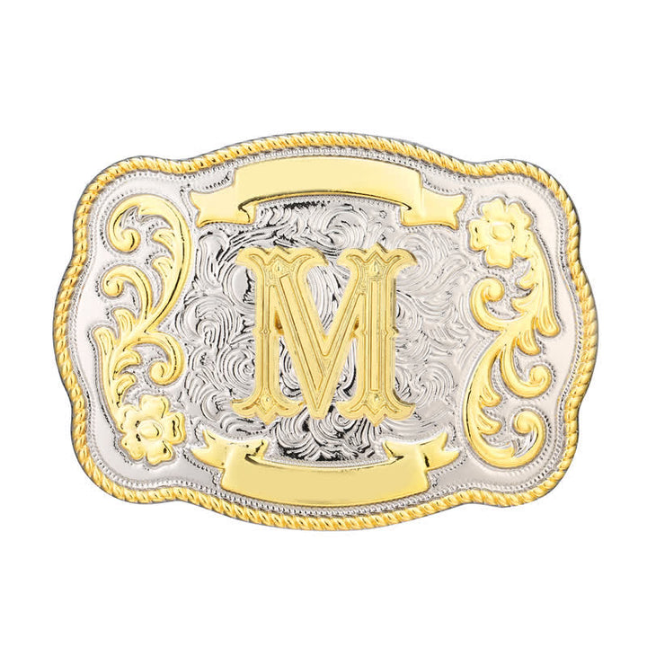 Goldener und silberner DIY Western-Ledergürtel mit Anfangsbuchstabenschnalle - M - Ohne Gürtel - image 13