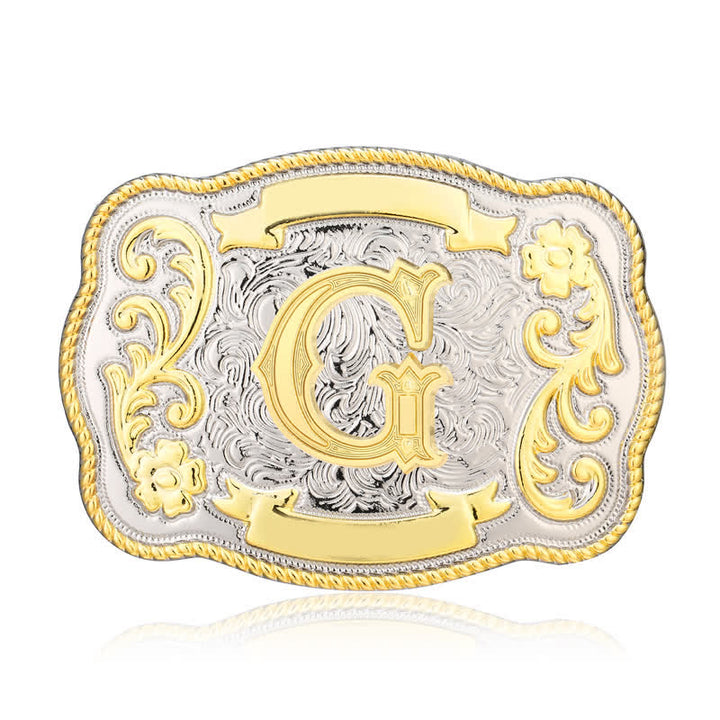 Goldener und silberner DIY Western-Ledergürtel mit Anfangsbuchstabenschnalle - G - Ohne Gürtel - image 7