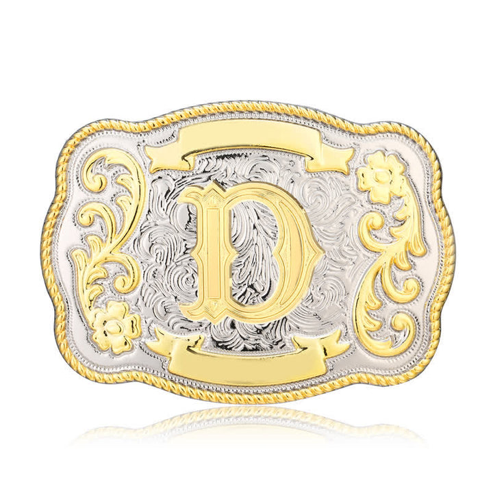 Goldener und silberner DIY Western-Ledergürtel mit Anfangsbuchstabenschnalle - D - Ohne Gürtel - image 4