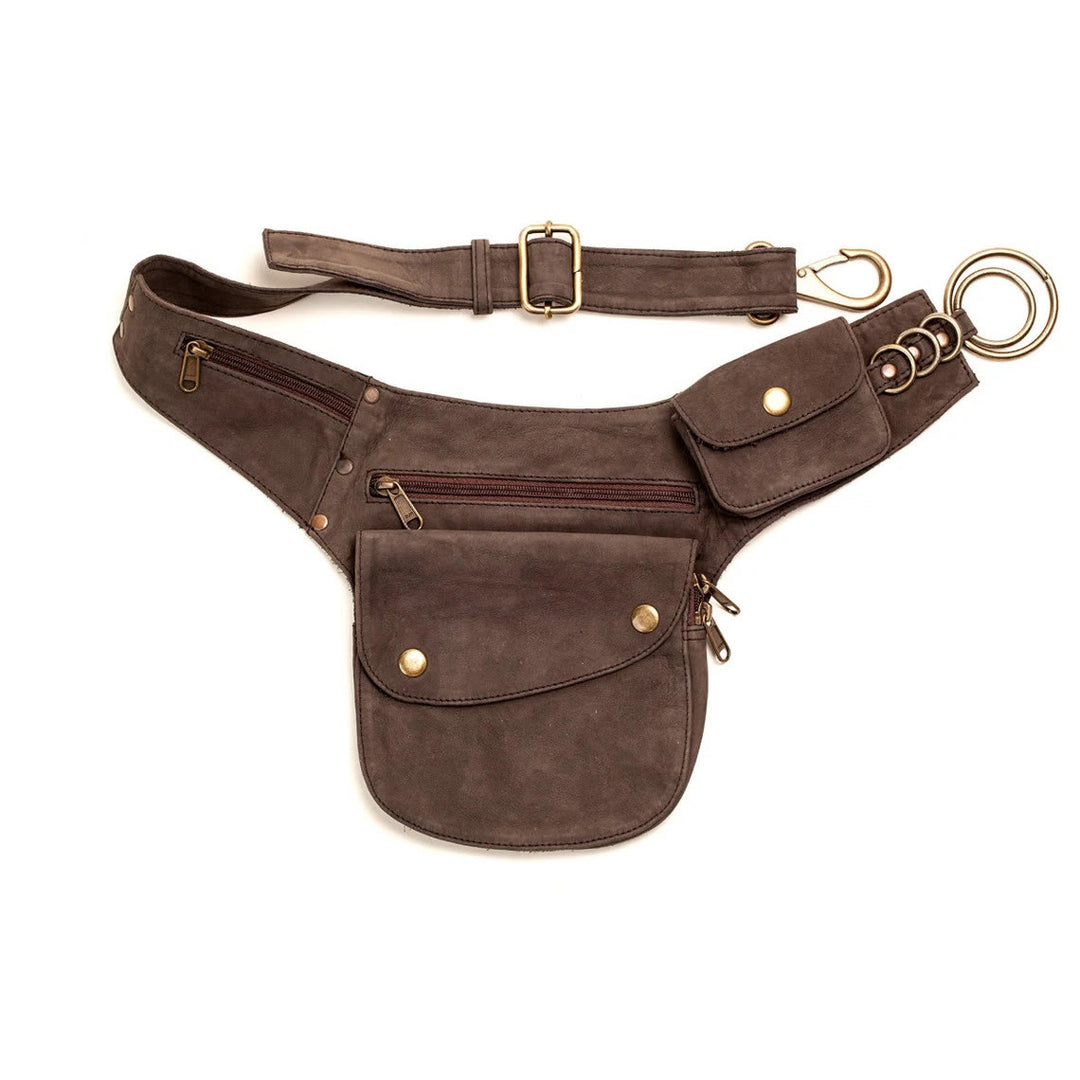 Retro Freizeit Reisen Wandern Damen Handytasche Brieftasche Gürteltasche - Kaffee - image 10
