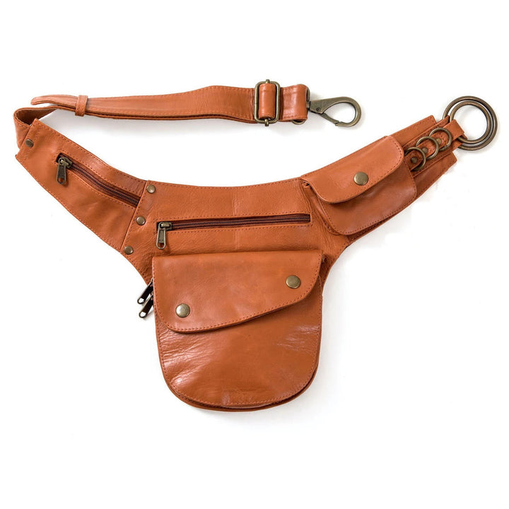 Retro Freizeit Reisen Wandern Damen Handytasche Brieftasche Gürteltasche - Orange - image 11