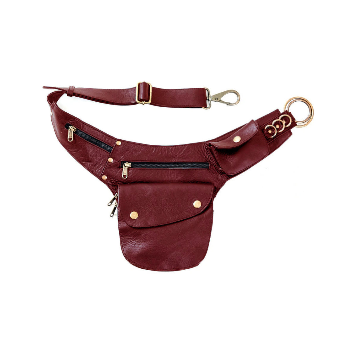 Retro Freizeit Reisen Wandern Damen Handytasche Brieftasche Gürteltasche - Rot - image 8