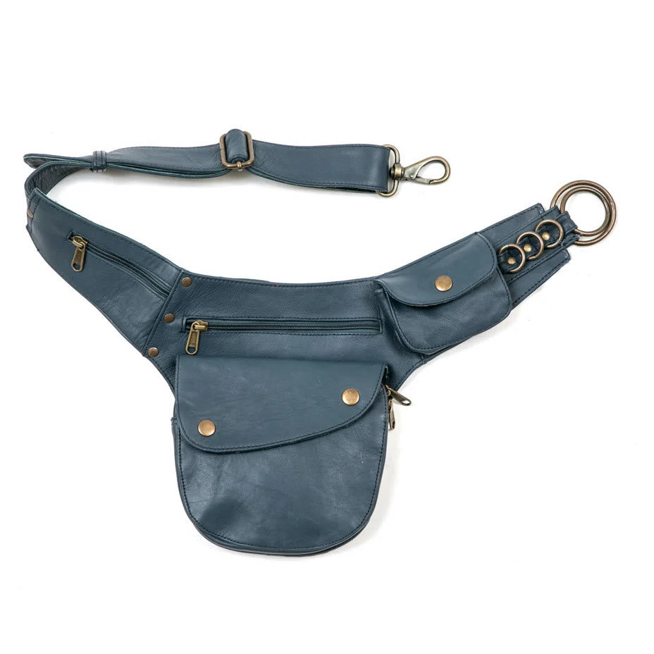 Retro Freizeit Reisen Wandern Damen Handytasche Brieftasche Gürteltasche - Blau - image 9