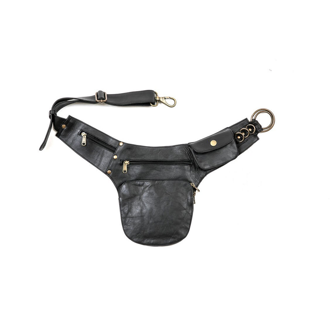 Retro Freizeit Reisen Wandern Damen Handytasche Brieftasche Gürteltasche - Schwarz - image 3