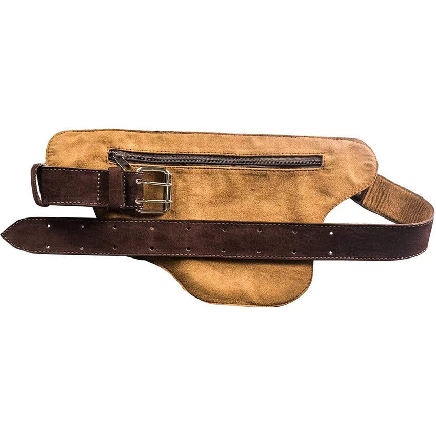 Unisex Retro-Gürteltasche aus Leder mit Knopf zum Aufbewahren von Telefonen - Kaffee - image 7