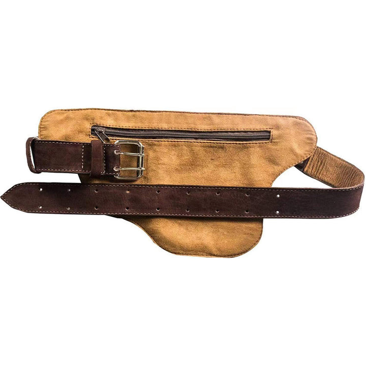 Unisex Retro-Gürteltasche aus Leder mit Knopf zum Aufbewahren von Telefonen - Kaffee - image 7