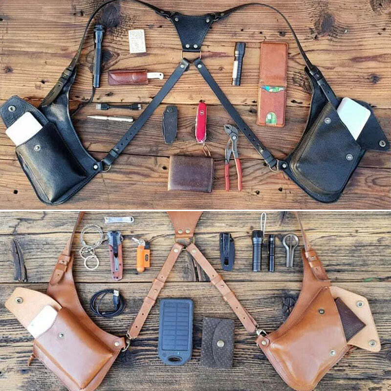 Vintage Herren Viking Große Kapazität Unterarm Brieftasche Schultertasche - image 1