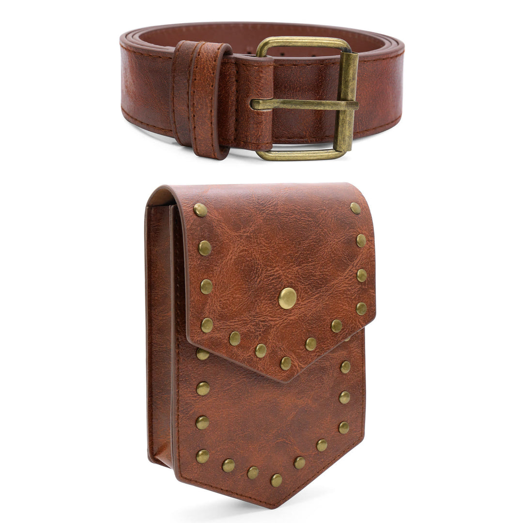 Halloween-Cosplay-Gürtel im mittelalterlichen Stil mit Nietengürteltasche - image 3