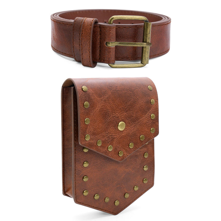 Halloween-Cosplay-Gürtel im mittelalterlichen Stil mit Nietengürteltasche - image 3