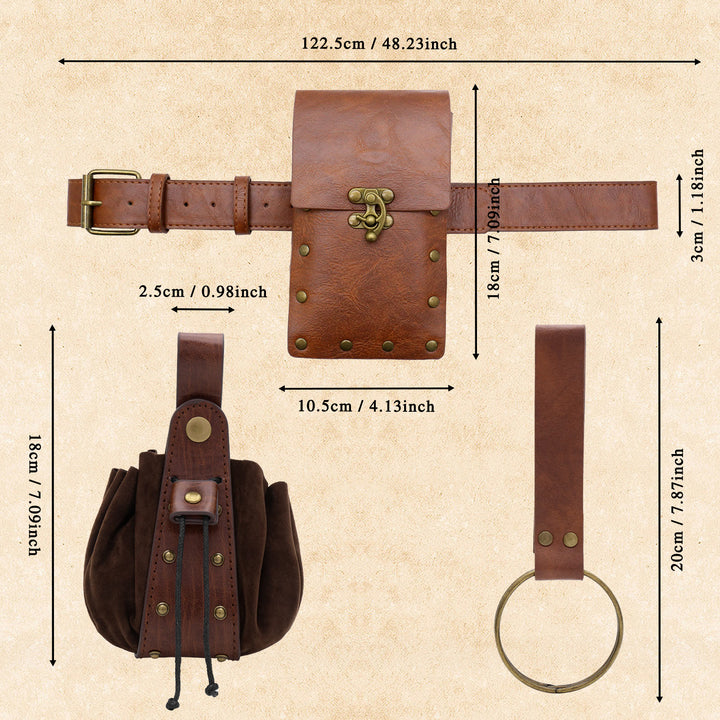 Halloween Cosplay Kostümzubehör Retro Gürtel mit Gürteltasche - image 8
