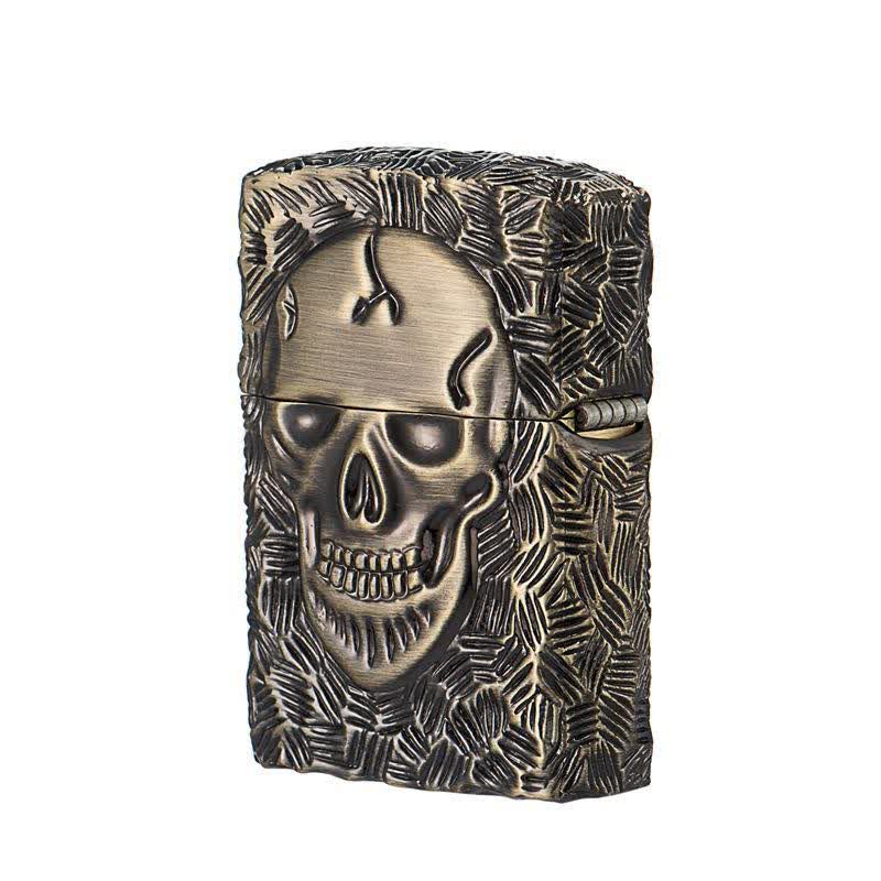 Halloween Skelett Domineering Nachfüllbares Kerosinfeuerzeug - Bronze - image 3