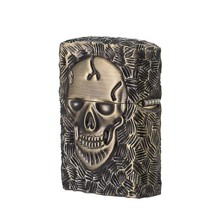 Halloween Skelett Domineering Nachfüllbares Kerosinfeuerzeug - Bronze - image 3